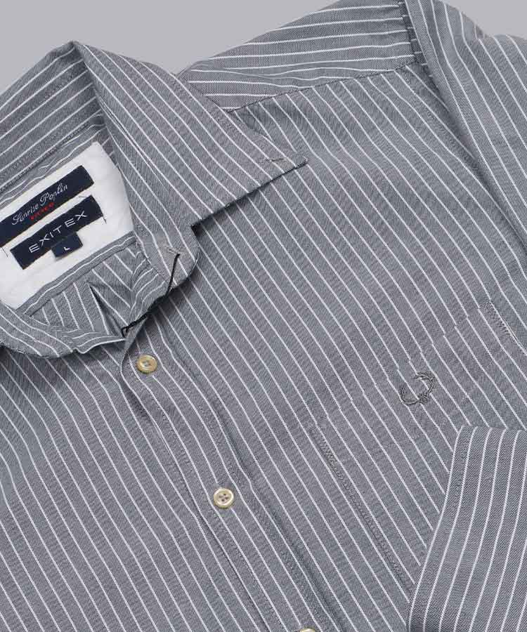                         طوسی آبی تیره دودی سورمه ای سبز پیراهن آستین بلند کلاسیک 4301  - تصویر 2