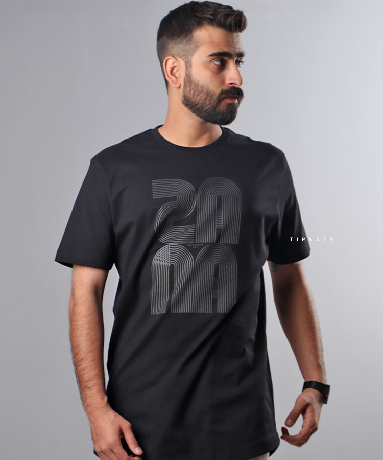                           گلبهی مشکی سفید تیشرت چاپی 1120  - تصویر 4