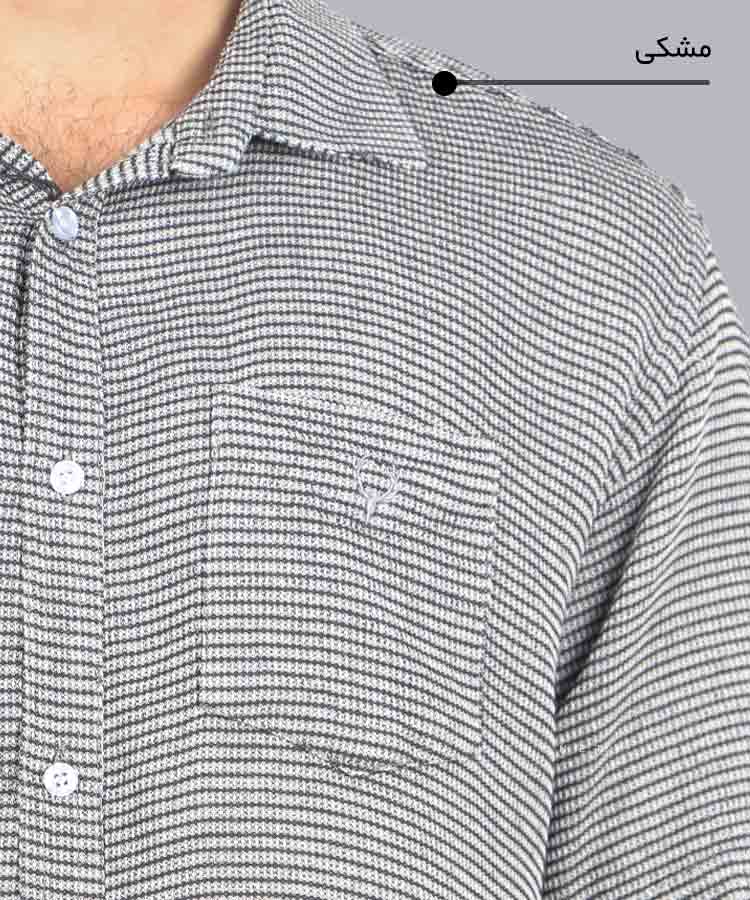                                 مشکی سبز سفید پیراهن آستین کوتاه کلاسیک 0120  - تصویر 6