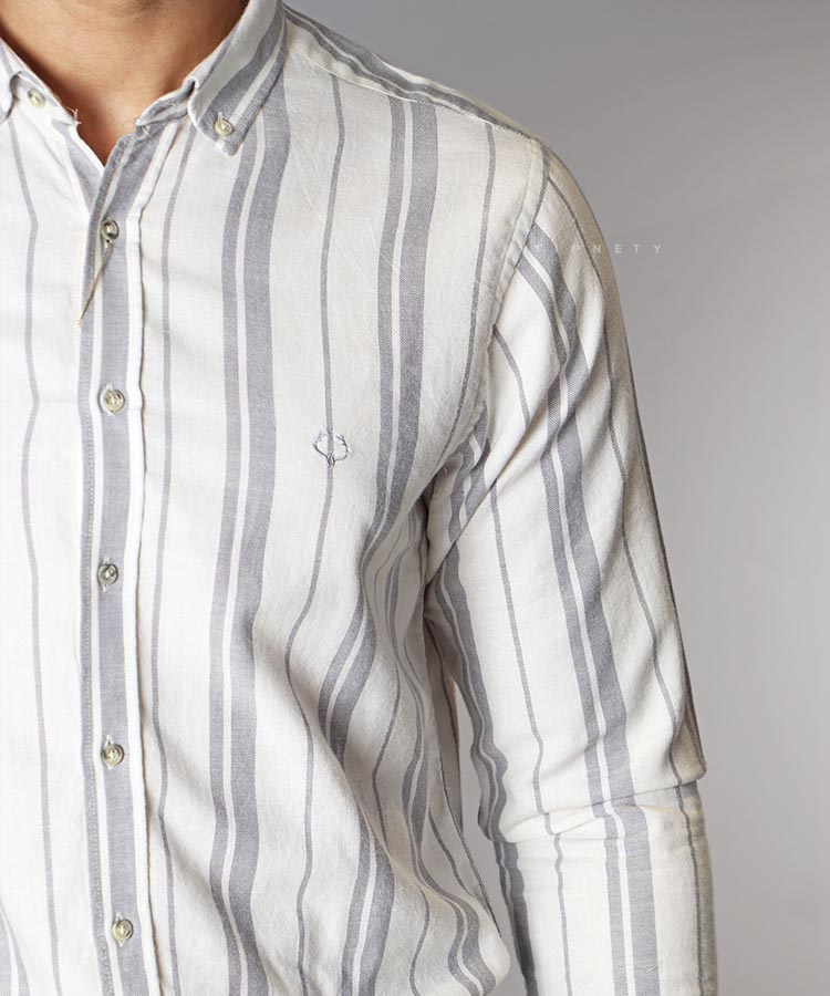 پیراهن مردانه آستین بلند راه راه 5098