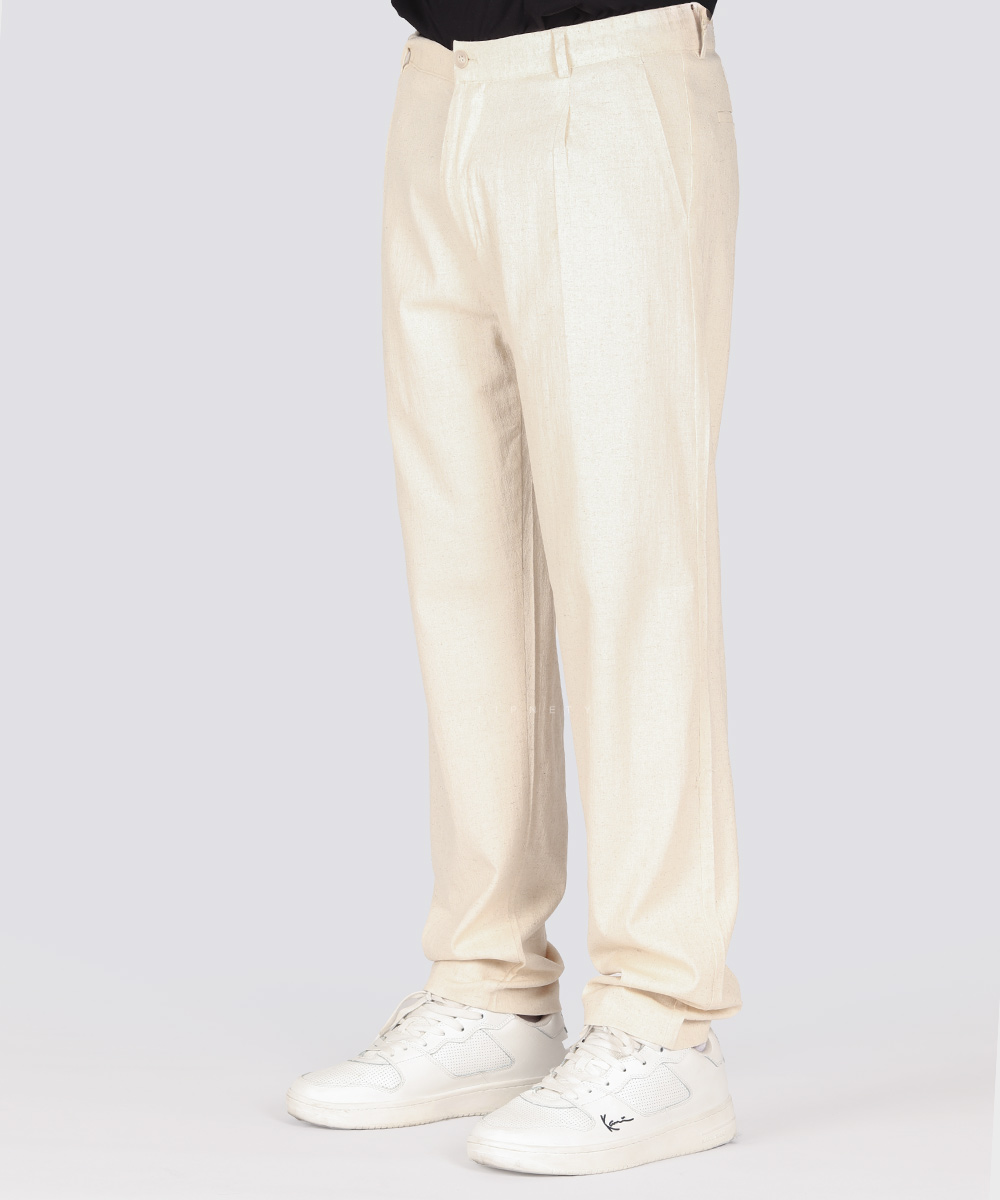                                                   استخوانی کرم مشکی سبز شلوار پارچه ای لینن 4937  - تصویر 9