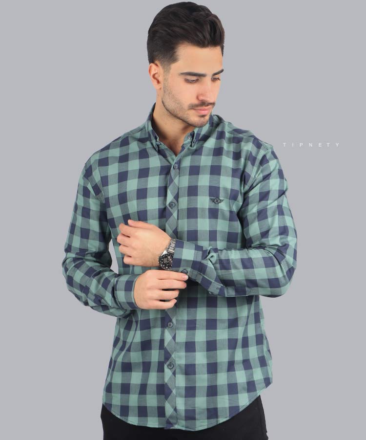 پیراهن مردانه آستین بلند چهارخانه 0515