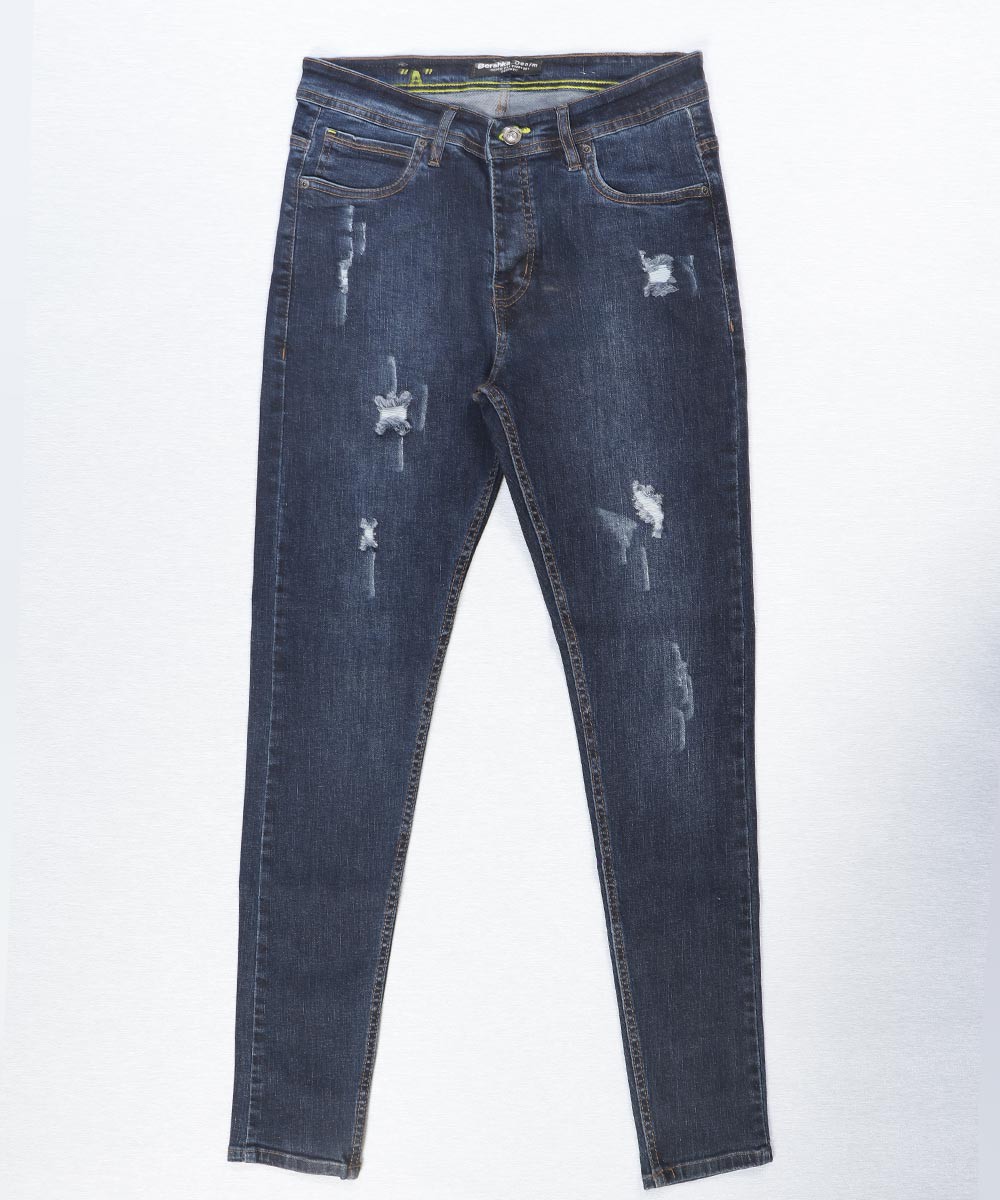 شلوار جین اسکینی سورمه ای زاپ دار 0270