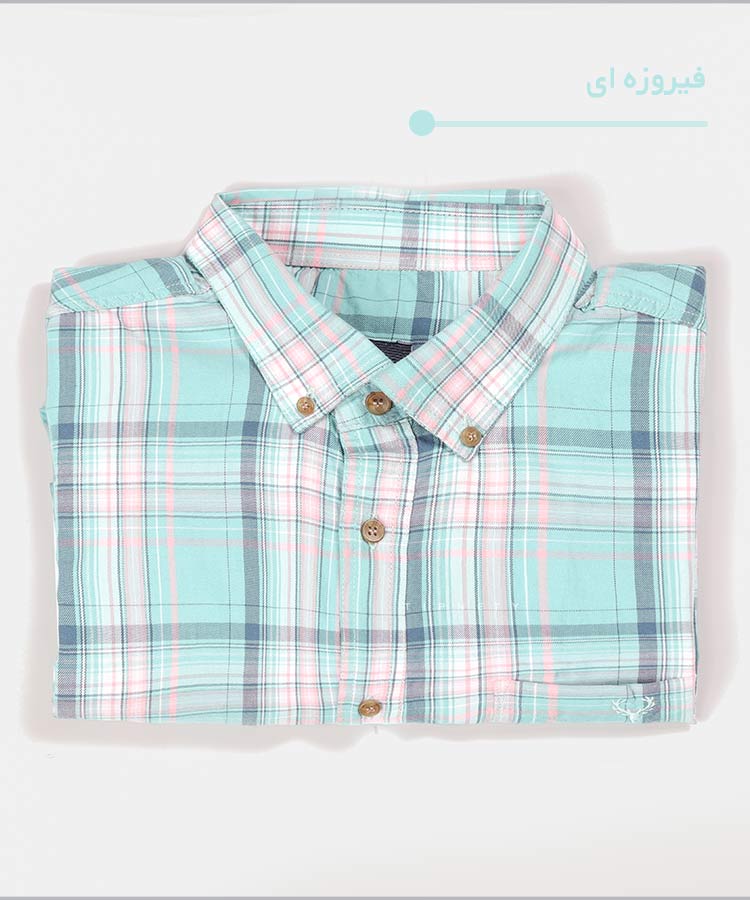                                                                   فیروزه ای خردلی سورمه ای سبز آبی شتری صورتی زرد پیراهن آستین کوتاه کلاسیک 2732  - تصویر 3