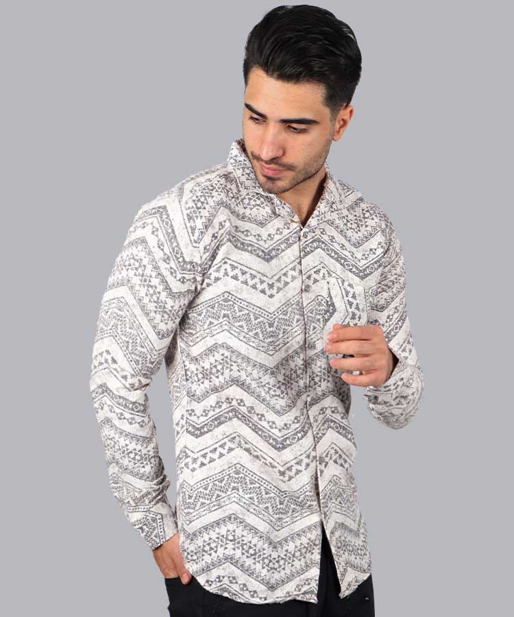 پیراهن آستین بلند یقه انگلیسی مردانه 0129