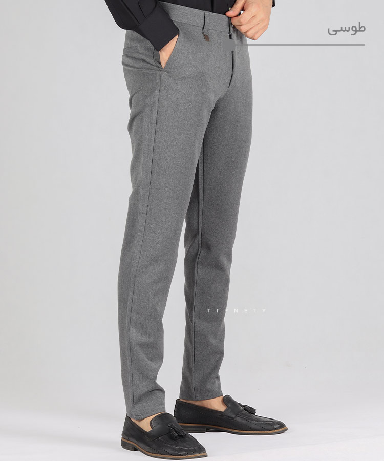                                                 طوسی شکلاتی سبز مشکی شلوار پارچه ای فیت 0880  - تصویر 3