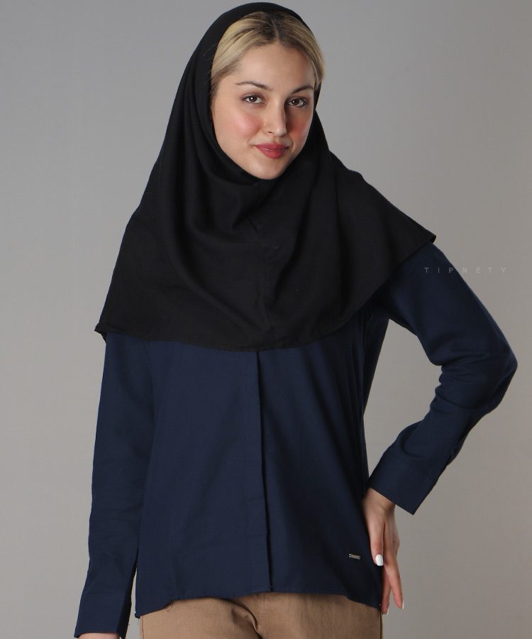                                                                                                                                                             سورمه ای سفید آبی دودی پسته ای پیراهن ساده 3926  - تصویر 5