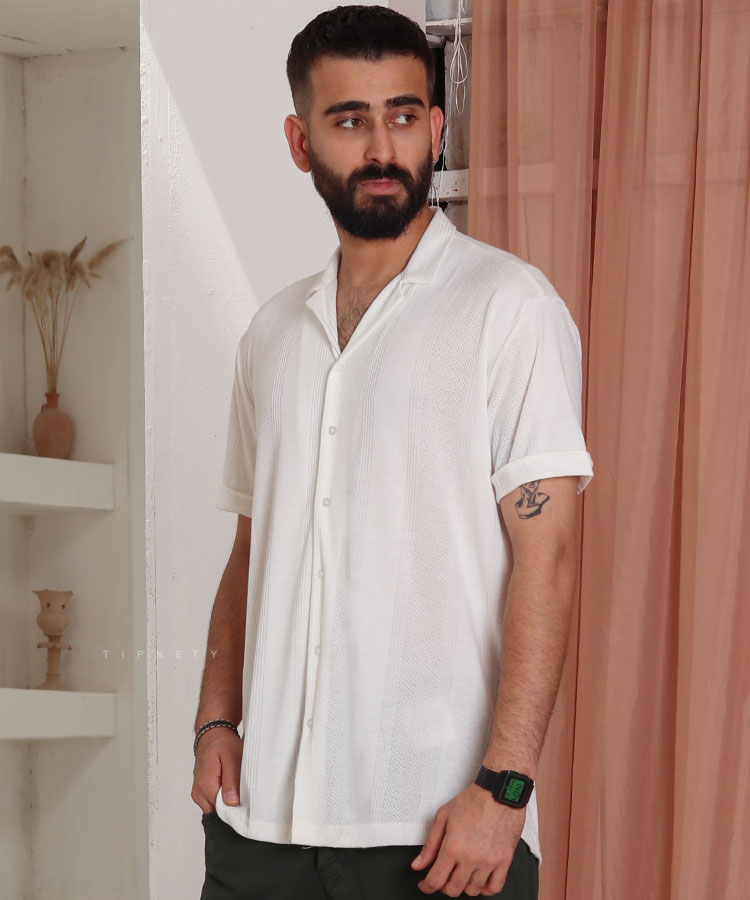 پیراهن یقه انگلیسی مردانه برند مراکش 0911