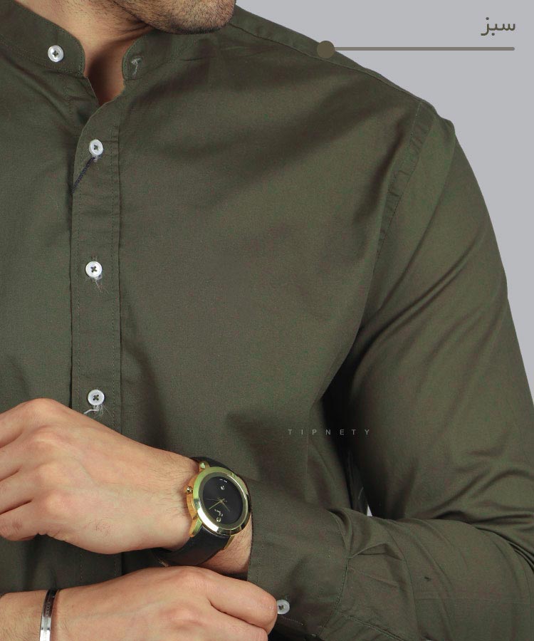                                                                                           سبز سورمه ای مشکی سفید پیراهن آستین بلند فیت 1619  - تصویر 7