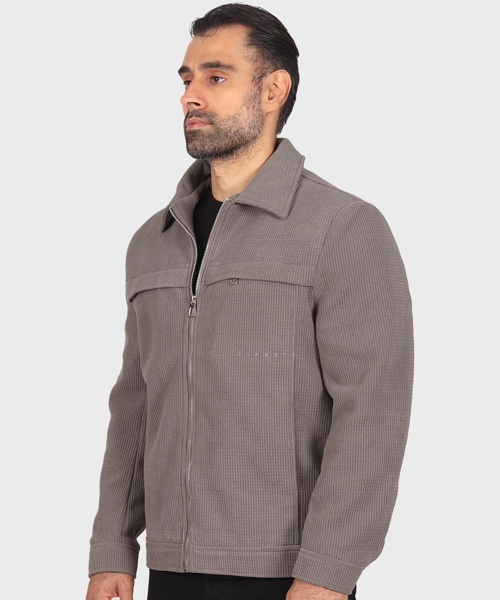                                         خاکی طوسی صدری زمستانه کت کتان 2603  - تصویر 18