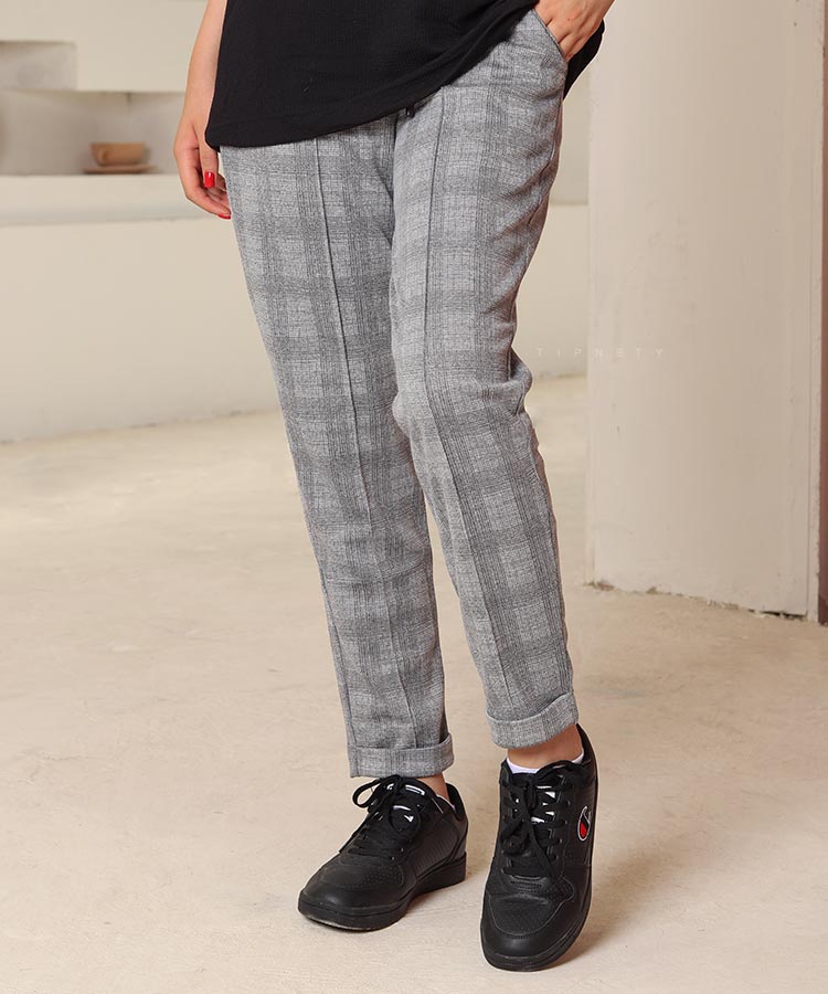 شلوار پارچه ای چهارخانه و کمر کش 1103