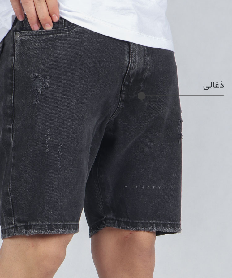                                                                                                                                                   ذغالی طوسی آبی روشن آبی چرک آبی یخی تینت راحتی شلوارک 5260  - تصویر 4