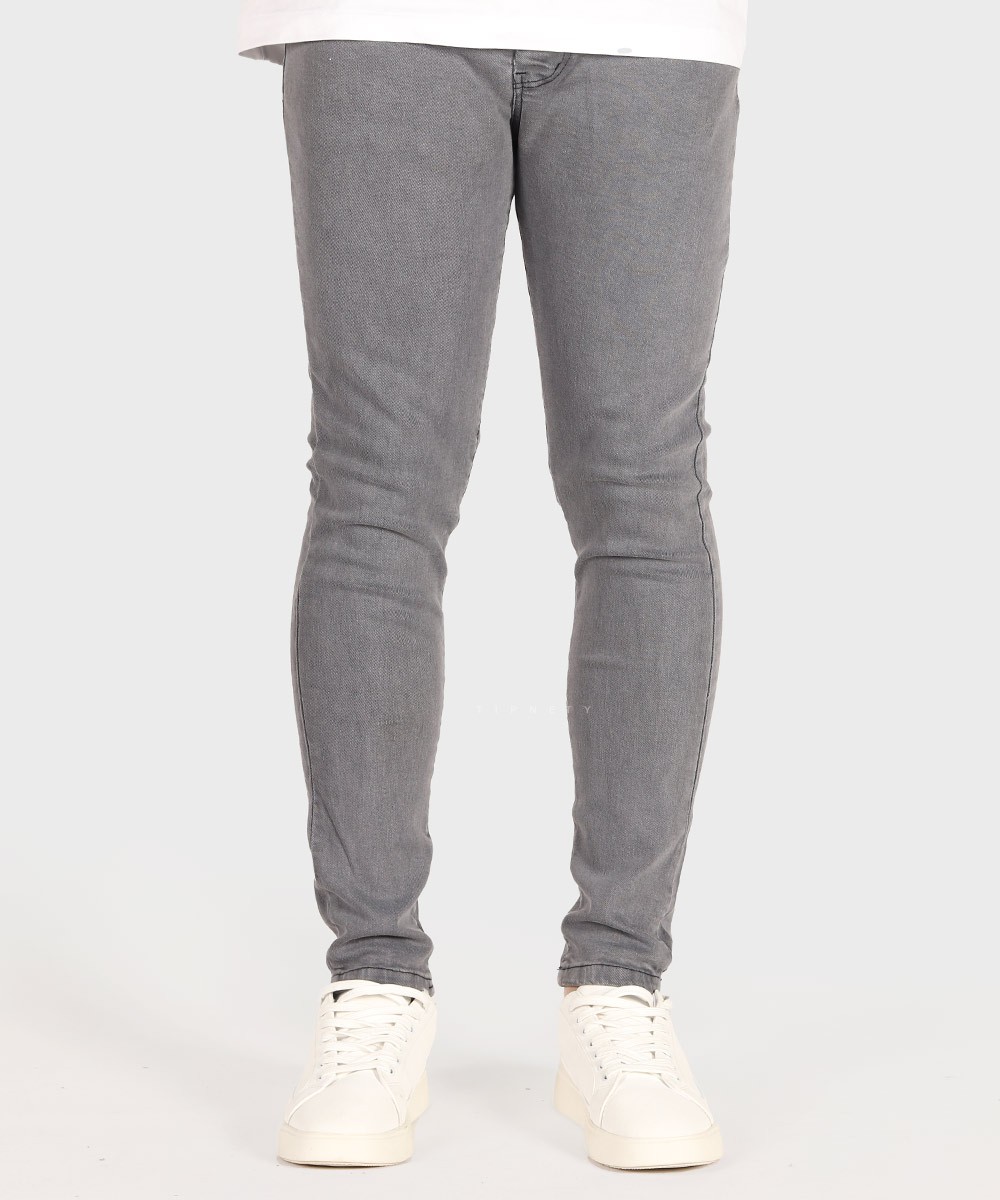 شلوار جین اسکینی مردانه طوسی تیره 0342