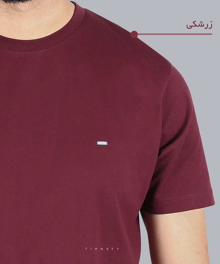                               قرمز زرشکی تیشرت بیسیک 9127  - تصویر 5