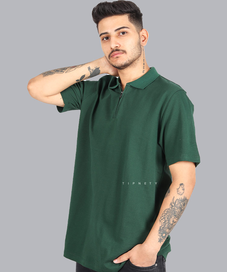                                                                                                 سبز ملانژ سورمه ای سفید مشکی تیشرت یقه دار 0563  - تصویر 12