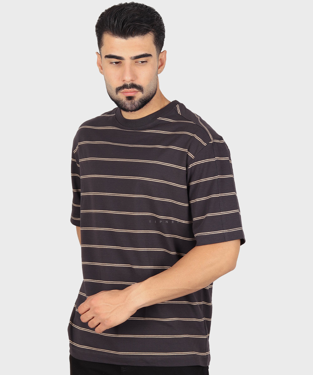                                 طوسی سورمه ای کرم تیشرت لش 1690  - تصویر 4