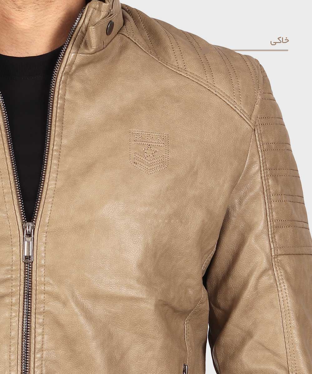                         عسلی خاکی مشکی زمستانه کت چرم 8822  - تصویر 7