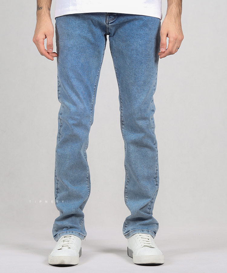 شلوار جین اسلیم مردانه آبی یخی 3788