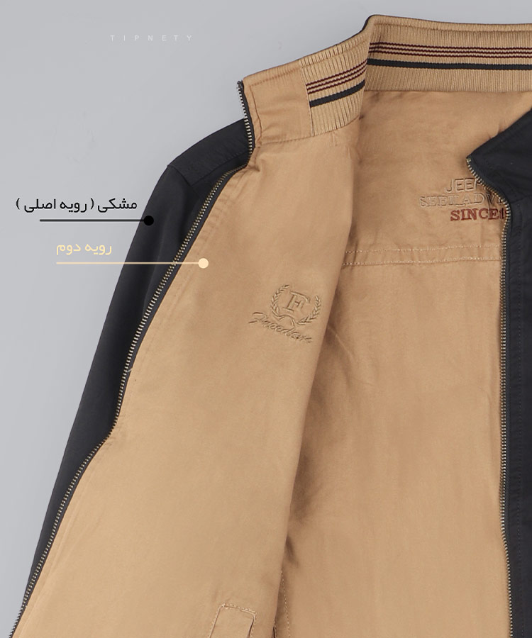                                                                                                     کرم شتری سبز مشکی زمستانه کت کتان 9822  - تصویر 19