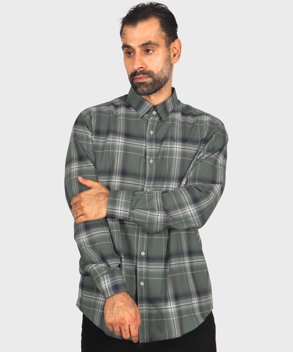                                                                                                                                 سورمه ای طوسی تیره طوسی روشن سبز کرم پیراهن آستین بلند فیت 0324  - تصویر 17