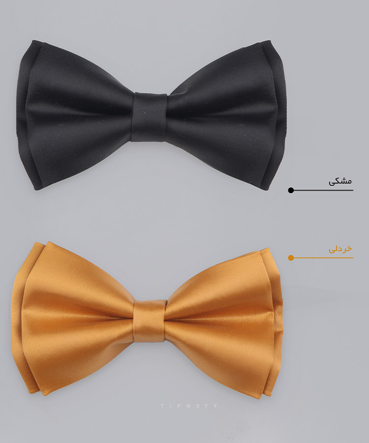                                                                         تک مشکی سورمه ای قرمز صورتی نفتی زرشکی آبی لجنی بنفش خردلی   پاپیون ساده 7002  - تصویر 6