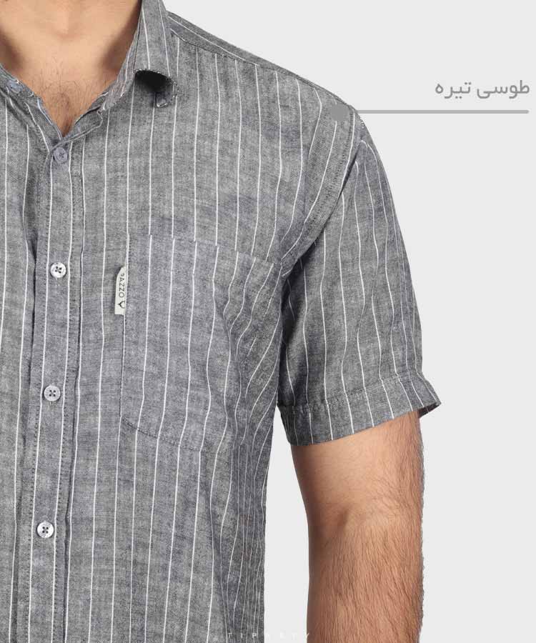                                                                                     سبز طوسی تیره آبی تیره سفید کرم پیراهن آستین کوتاه کلاسیک 0907  - تصویر 10