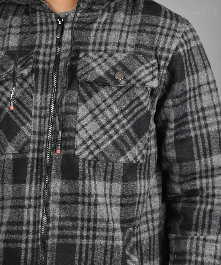 کاپشن مردانه پشمی طرح چهارخانه 7001