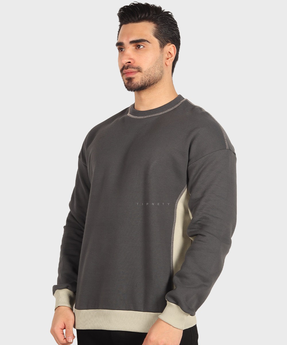       طوسی تیره مشکی پاییزه پلیور 1776  - تصویر 7