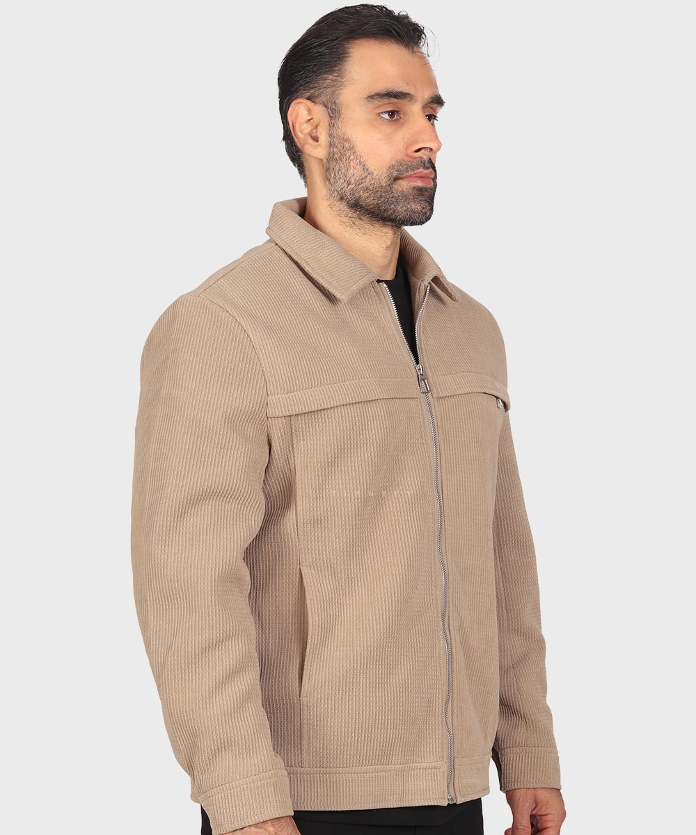                                         خاکی طوسی صدری زمستانه کت کتان 2603  - تصویر 16