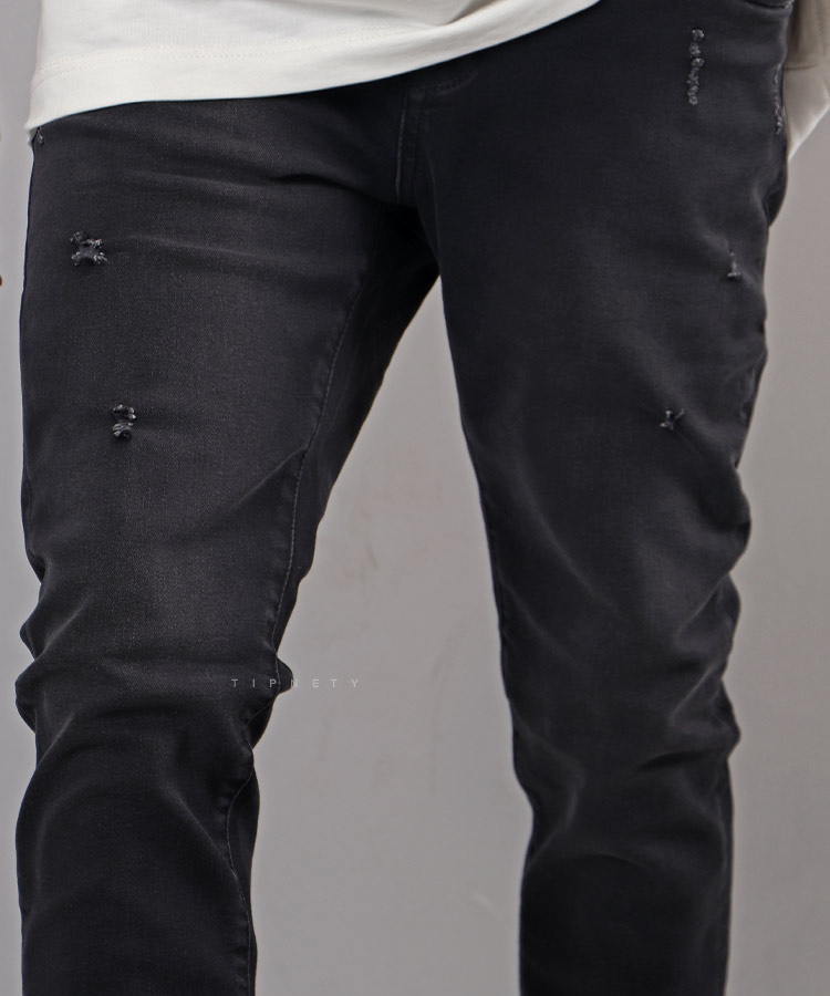 شلوار جین اسلیم مردانه ذغالی 3036