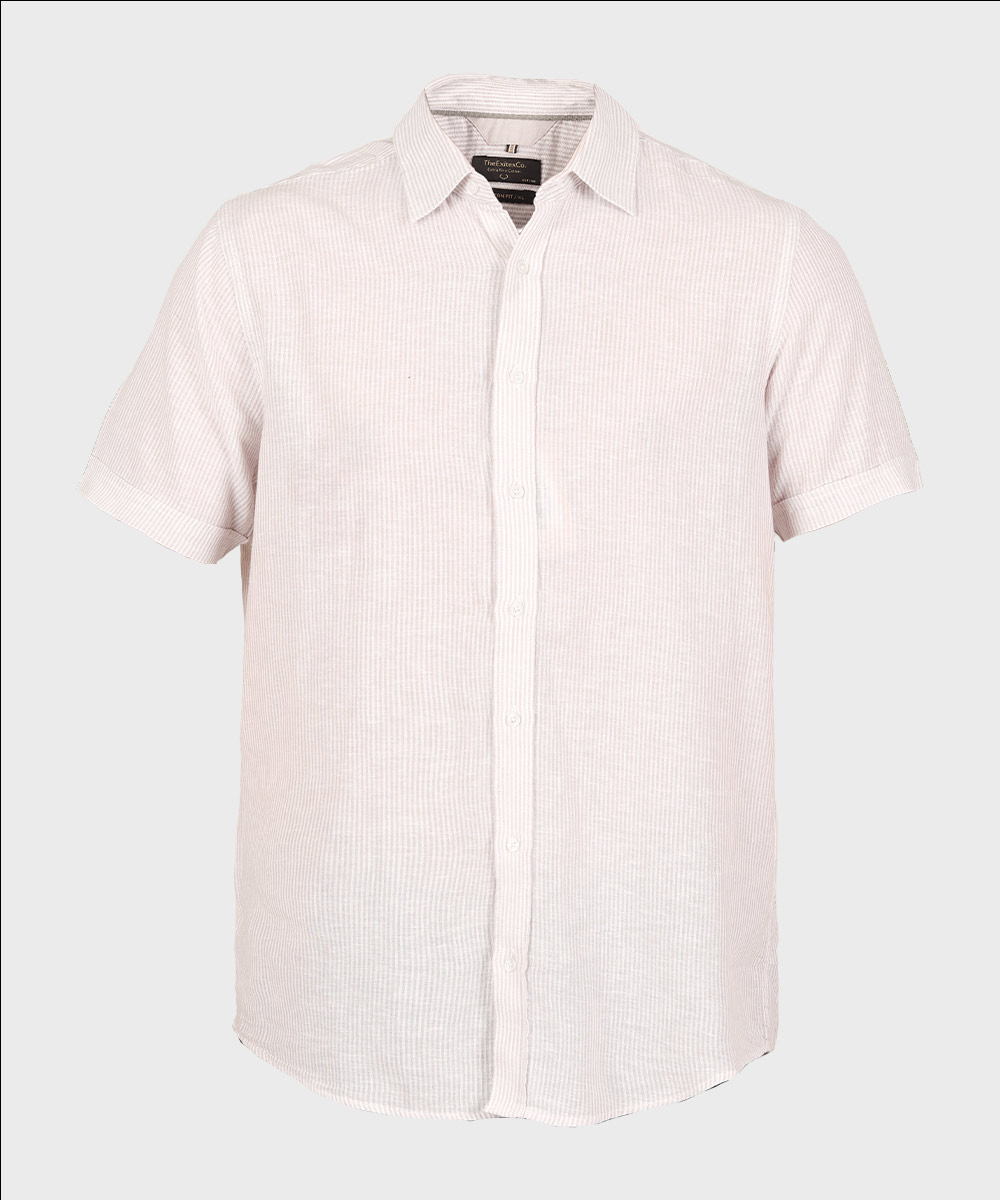 پیراهن لینن مردانه آستین کوتاه 1428