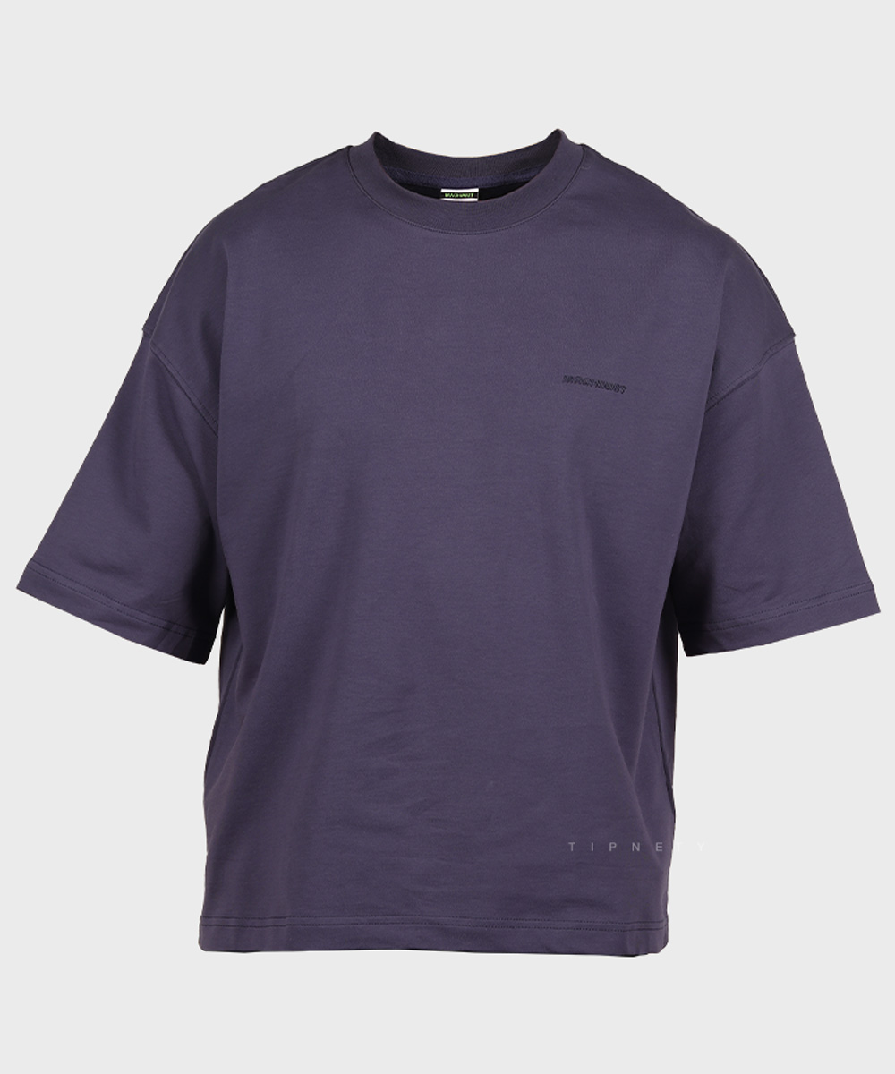 تیشرت مردانه باکسی ساده ماچینیست سورمه ای 2259