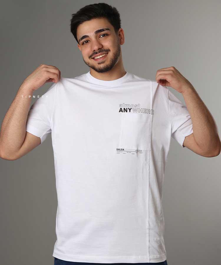                                 سفید مشکی طوسی تیشرت چاپی 1990  - تصویر 3