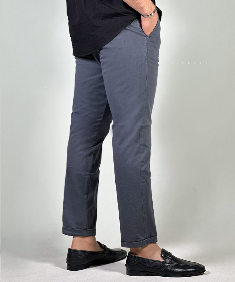                                                                                                                 کرم نوک مدادی صدری استخوانی زیتونی سورمه ای مشکی شلوار کتان فیت 0041  - تصویر 8