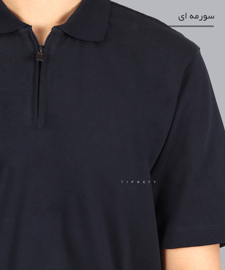                                                                                                 سبز ملانژ سورمه ای سفید مشکی تیشرت یقه دار 0563  - تصویر 8