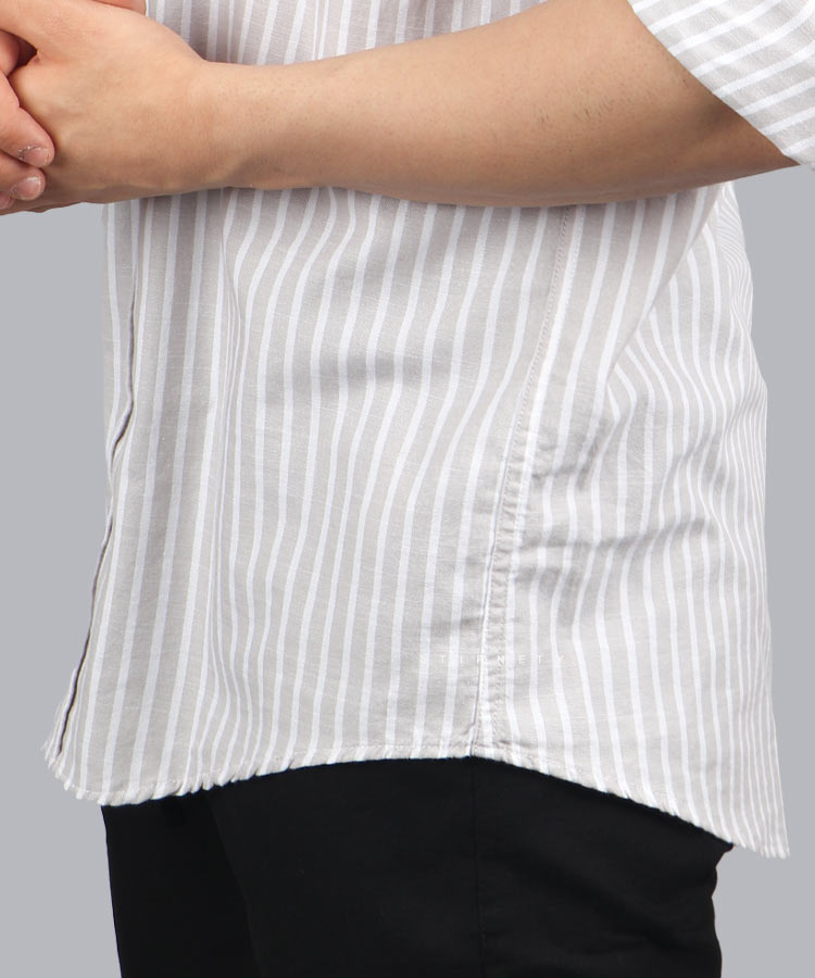                             طوسی روشن پیراهن آستین بلند کلاسیک 0986  - تصویر 4