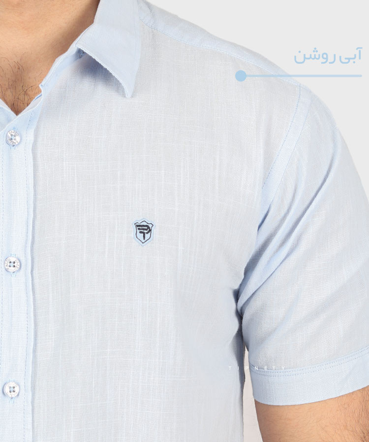                     لجنی زیتونی سبز آبی روشن آبی تیره سفید صدری سورمه ای خاکی پیراهن آستین کوتاه فیت 0876  - تصویر 13