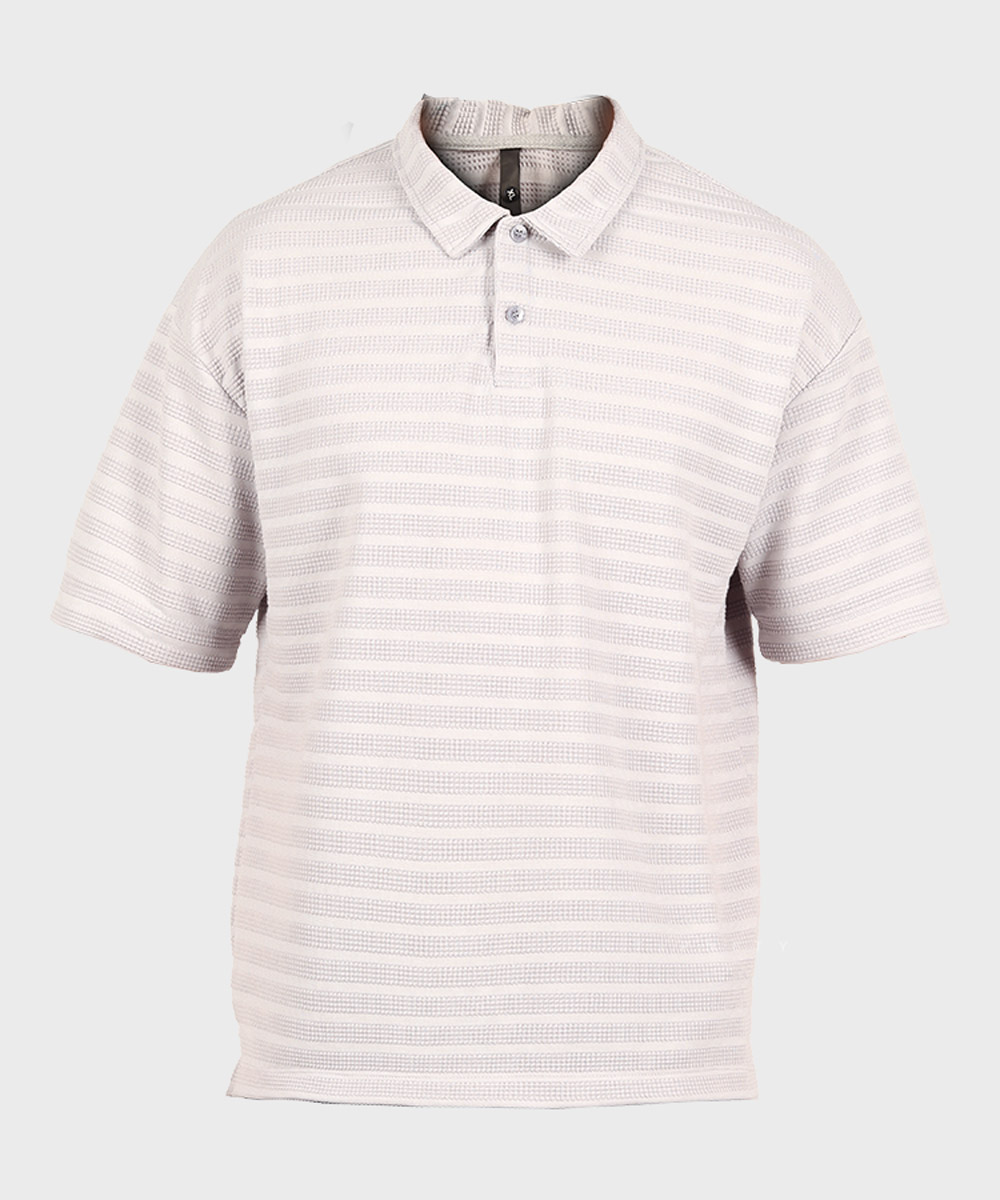 تیشرت لش یقه دار مردانه راه راه 1644