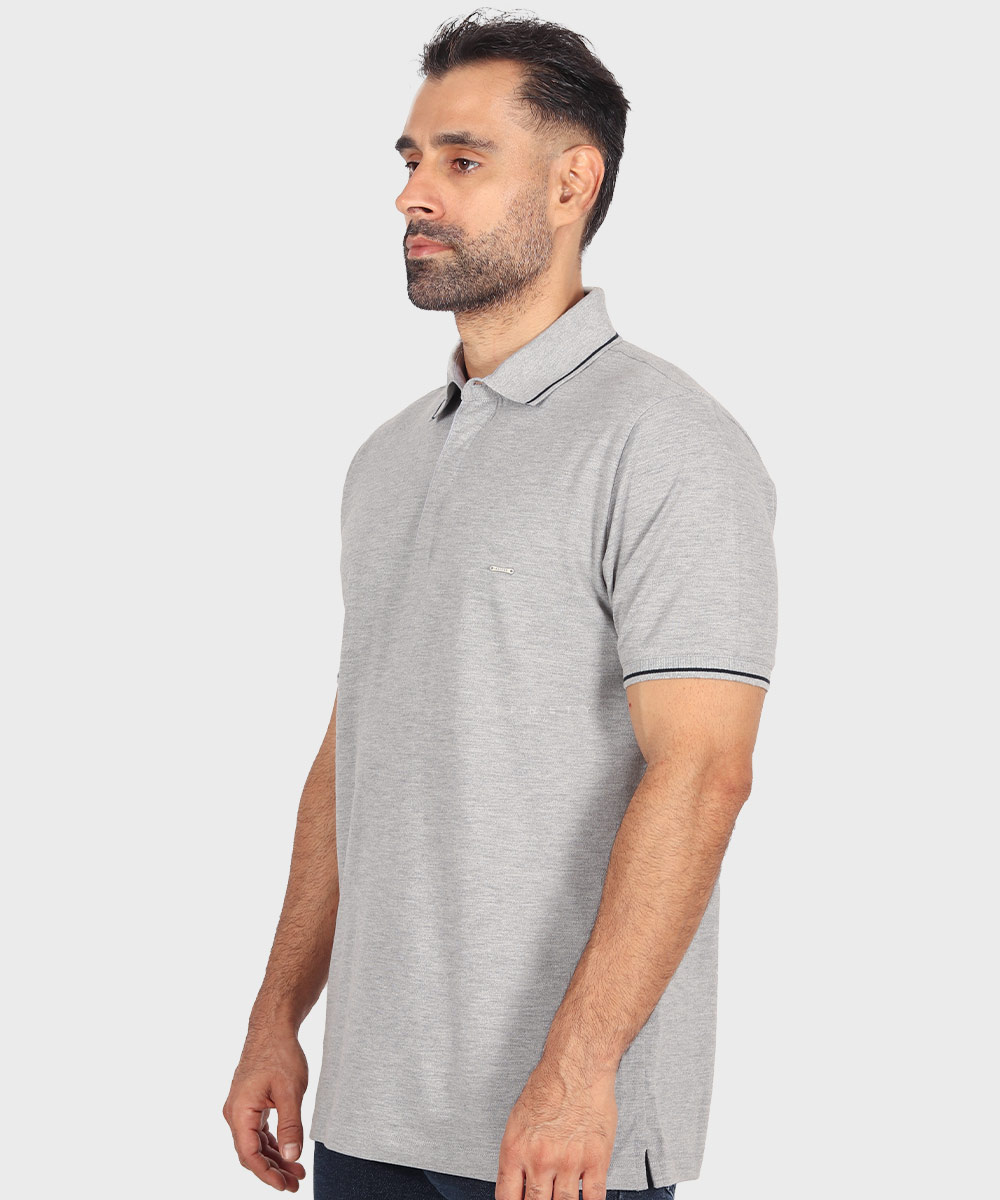         ملانژ سورمه ای مشکی تیشرت یقه دار 0569  - تصویر 4