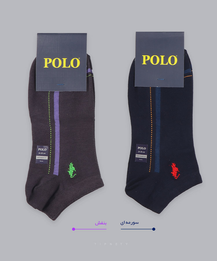                             سبز مشکی سورمه ای سفید قرمز بنفش جوراب مچی 9097  - تصویر 3