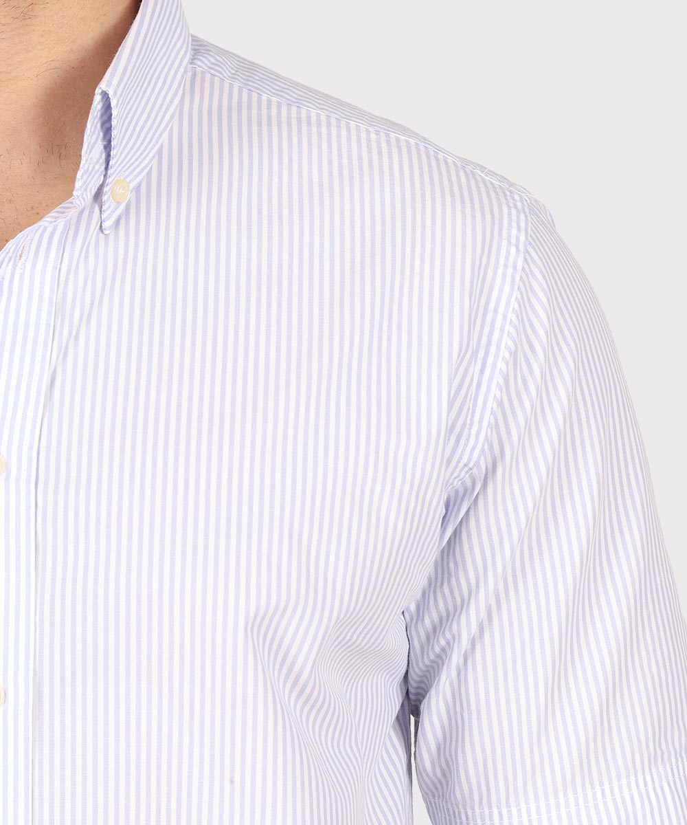         آبی روشن پیراهن آستین کوتاه کلاسیک 1402  - تصویر 3