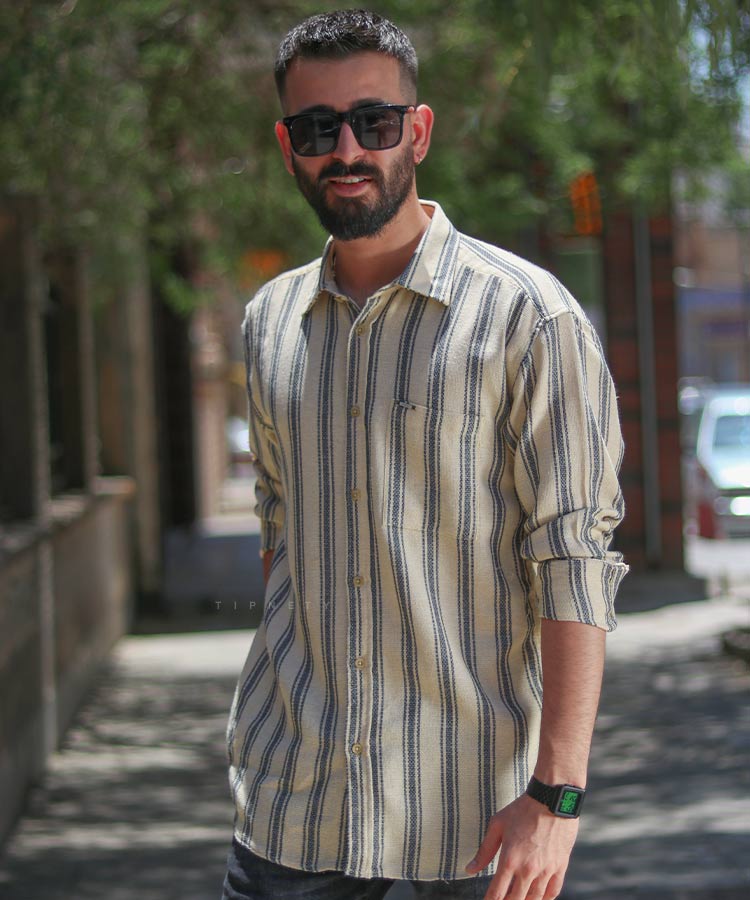 پیراهن آستین بلند لش مردانه کنفی 0828