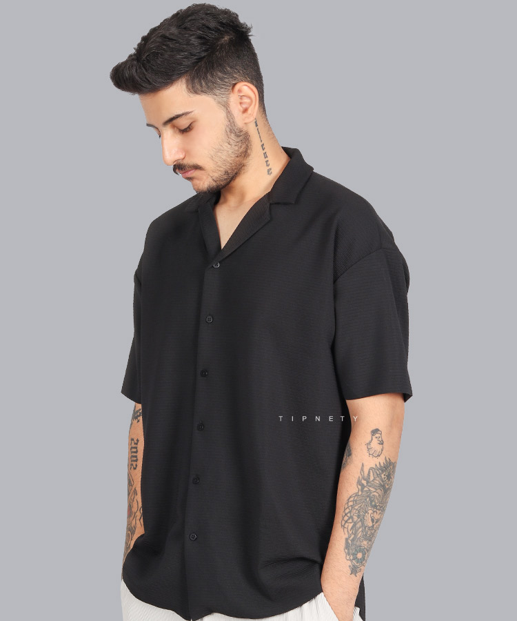                                                                   سفید مشکی پیراهن یقه انگلیسی 2059  - تصویر 7