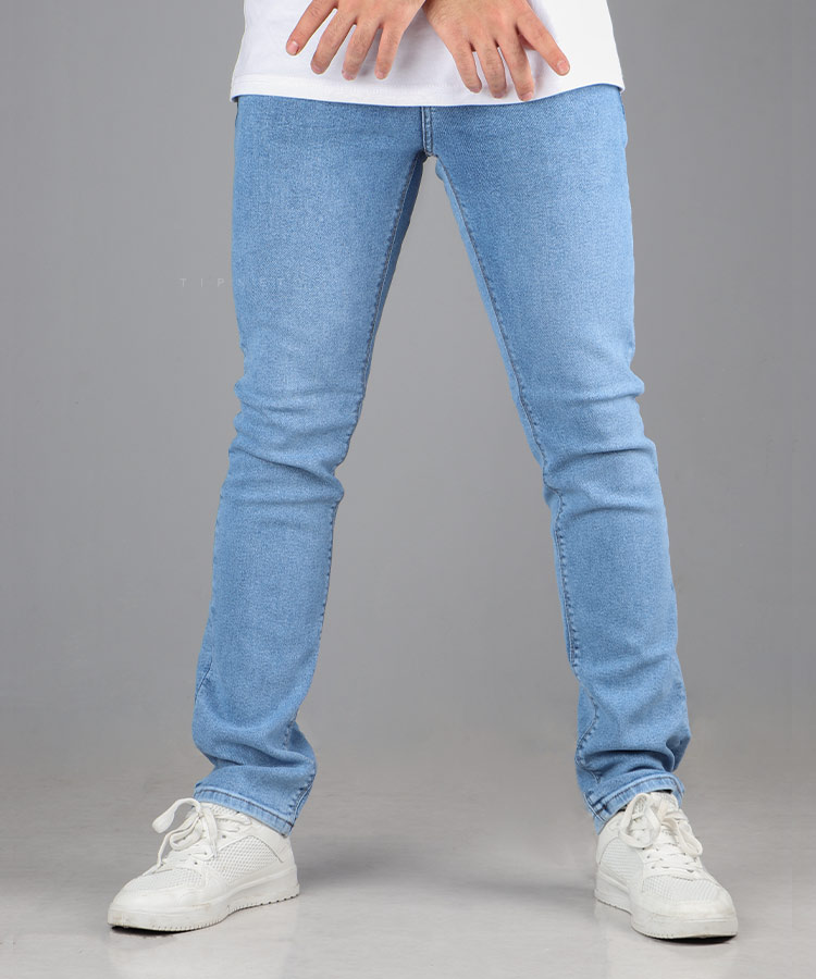 شلوار جین اسلیم مردانه آبی روشن 3745