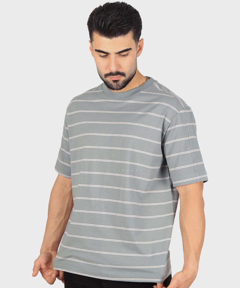                                 طوسی سورمه ای کرم تیشرت لش 1690  - تصویر 5