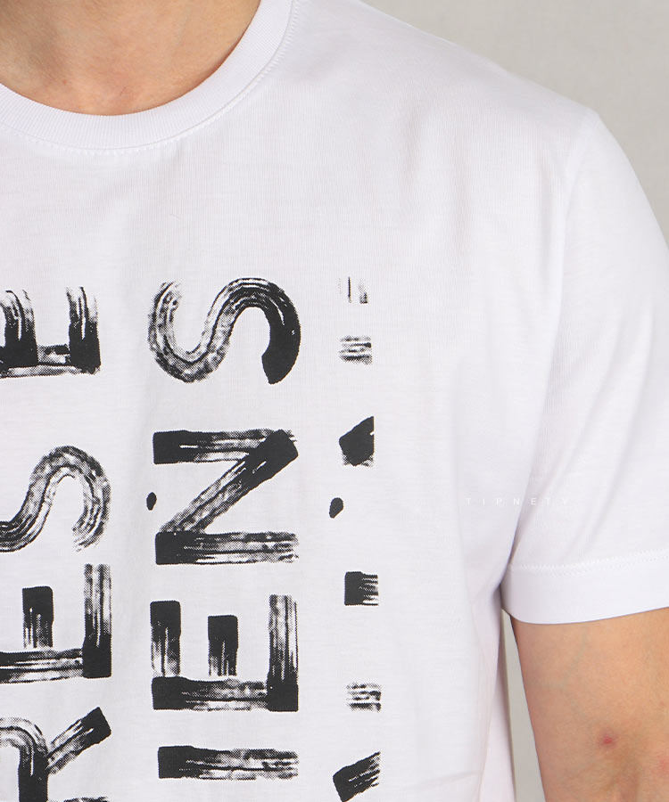                                         سفید تیشرت چاپی 1064  - تصویر 3