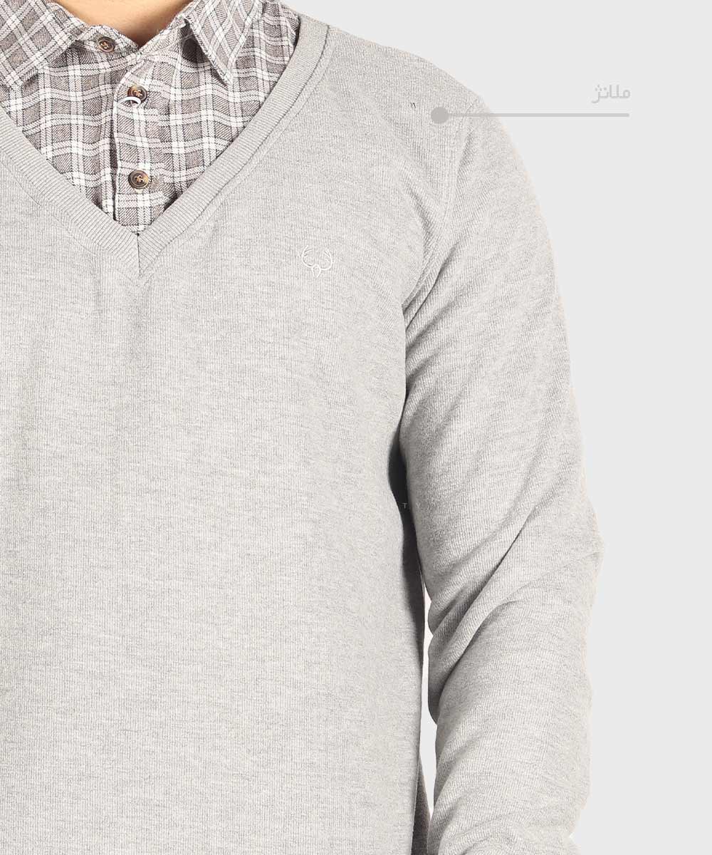         مشکی ملانژ سورمه ای پاییزه پلیور 2079  - تصویر 3