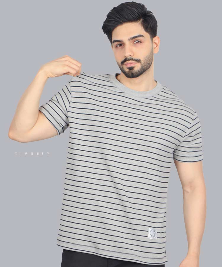                                                         ملانژ طوسی شیری تیشرت لش 1298  - تصویر 3