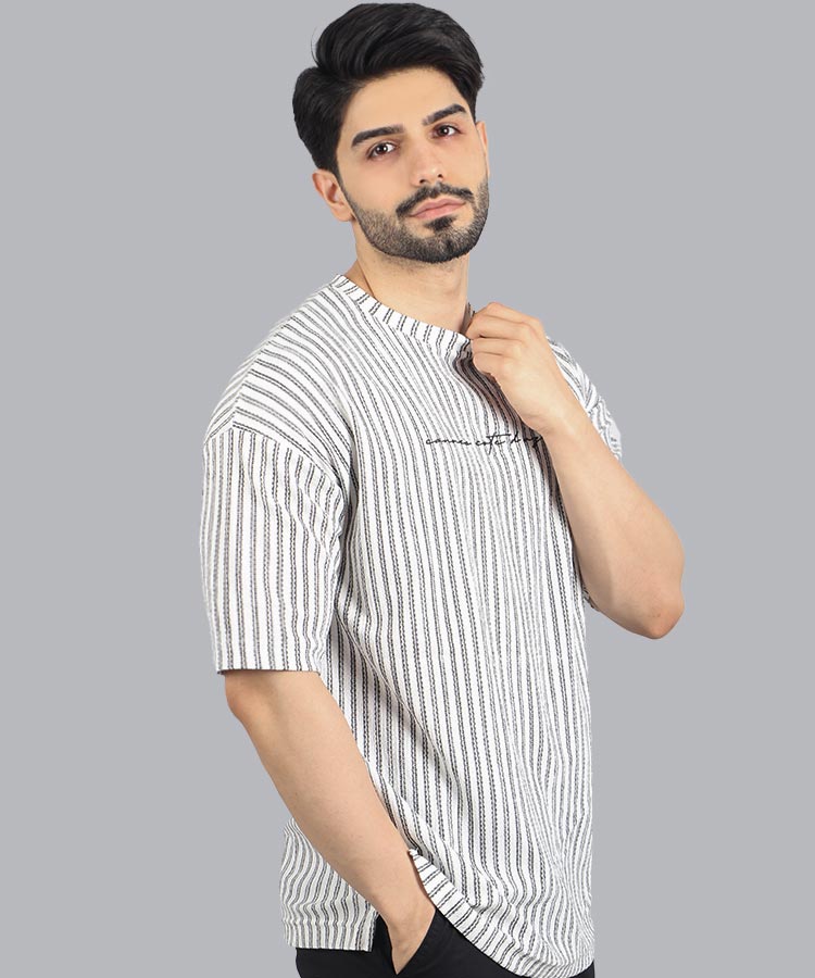                                                       مشکی سفید تیشرت لش 0696  - تصویر 3