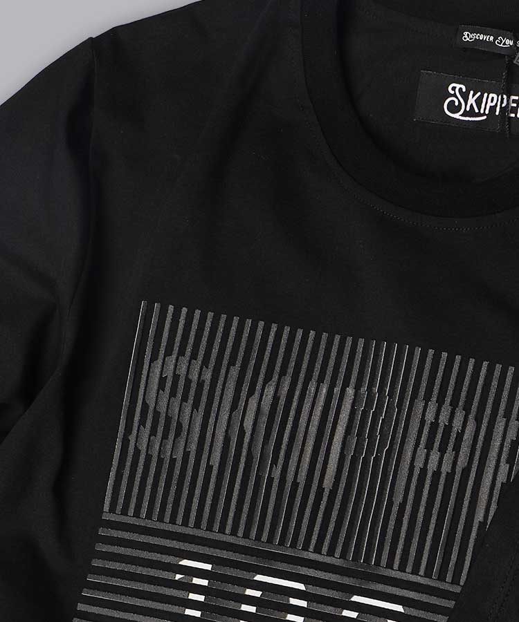 تیشرت مشکی طرح دار مردانه 1587